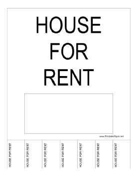 House For Rent Sign