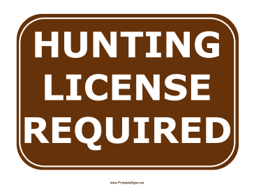 Hunting License Required Sign