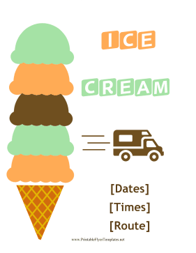 Ice Cream Truck Flyer Sign