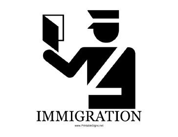 Immigration with caption Sign