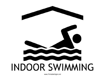 Indoor Swimming with caption Sign