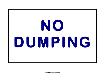 No Dumping Sign