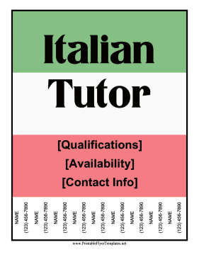 Italian Tutor Flyer Sign