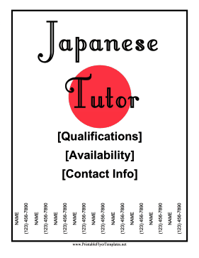 Japanese Tutor Flyer Sign