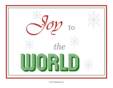 Joy To The World Sign