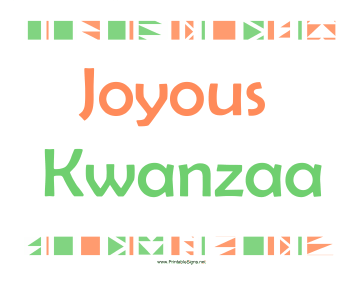 Joyous Kwanzaa Sign