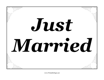 Just Married Sign