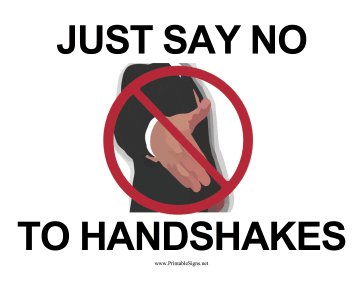 Just Say No Handshake Sign Sign