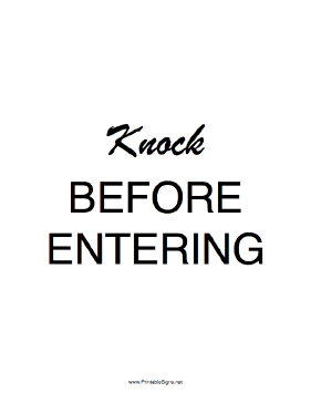 Knock Before Entering Sign
