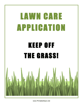 Lawn Care Application Sign