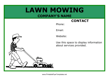 Lawn Mowing Flyer Sign