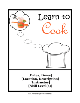 Learn to Cook Flyer Sign