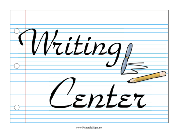 Learning Center Writing Sign