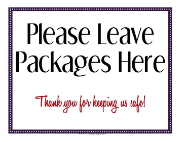 Leave Packages Here Sign