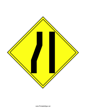 Left Lane Ends Sign