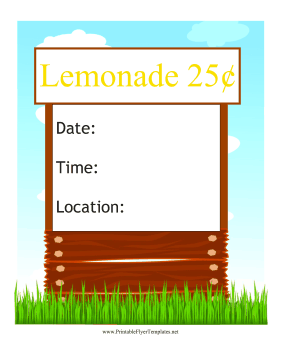 Lemonade Stand Flyer Sign