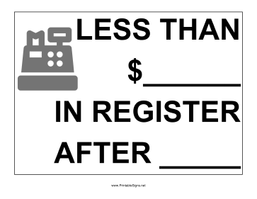 Less Than In Register Sign