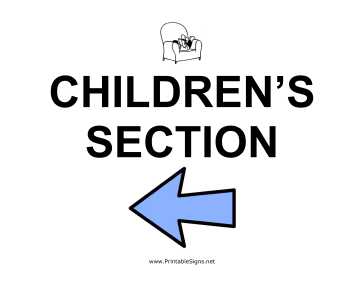 Childrens Section - Left Sign