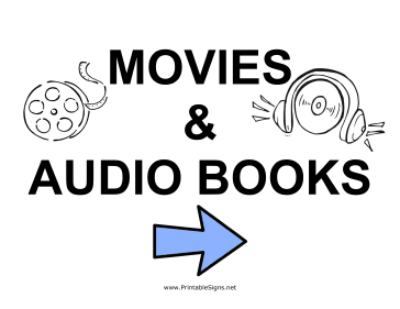 Movies and Audio Books - Right Sign