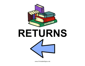 Library Returns - Left Sign