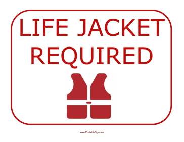 Life Jacket Required Sign