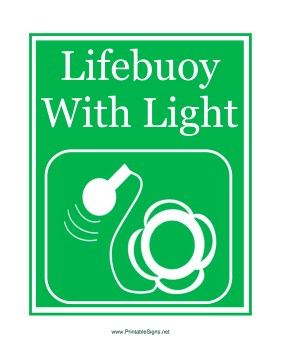 Lifebuoy With Light Sign