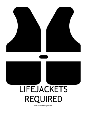 Lifejackets Required with caption Sign