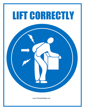 Lift Correctly Sign