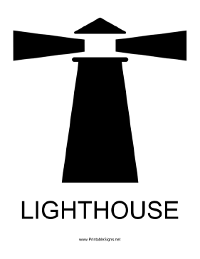 Lighthouse with caption Sign