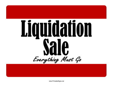 Liquidation Sale Sign