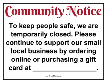 Local Business Support Sign