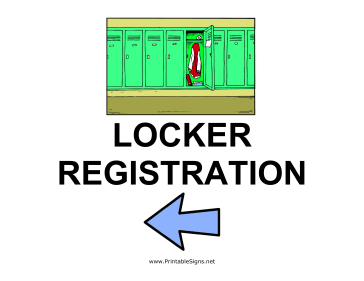 Locker Registration - Left Sign