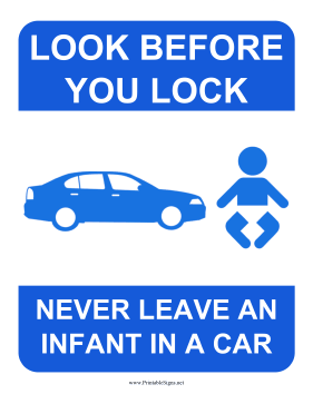Look Before You Lock Sign