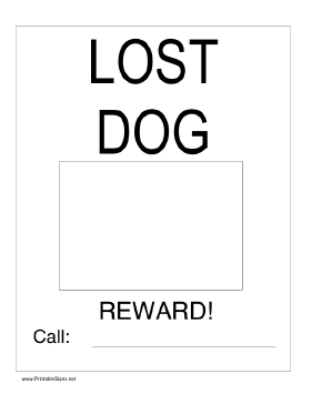 Lost Dog with Picture Sign