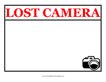 Lost Camera Flyer Sign