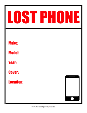 Lost Cell Phone Flyer Sign