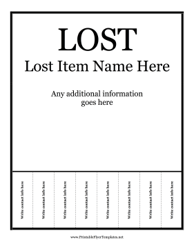 Lost Flyer Sign