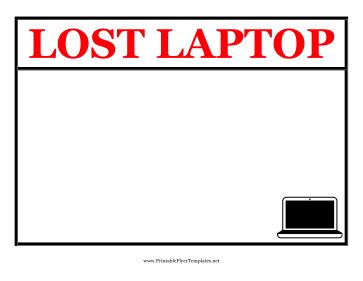 Lost Laptop Flyer Sign