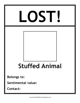 Lost Stuffed Animal Flyer Sign
