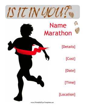 Marathon Flyer Sign