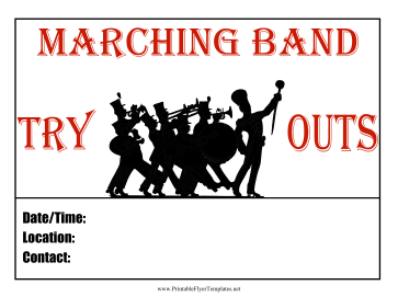 Marching Band Tryouts Flyer Sign