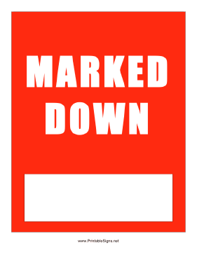 Marked Down Sign