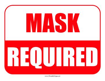 Mask Required Sign