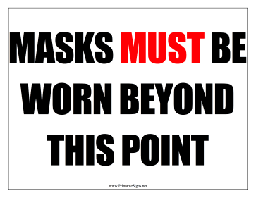 Masks Must Be Worn Sign