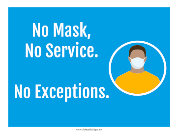 Masks No Exceptions Sign