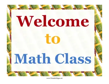 Math Welcome Sign