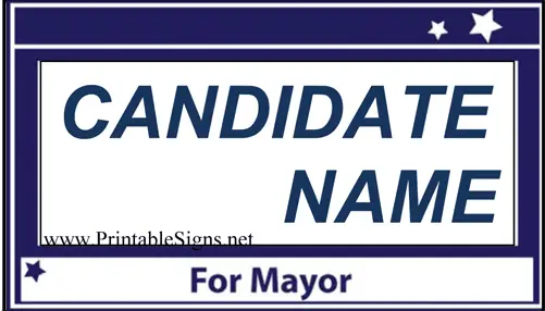 Mayor Campaign Sign Palm Cards Sign
