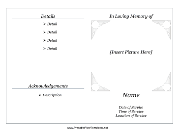 Memorial Service Pamphlet Sign