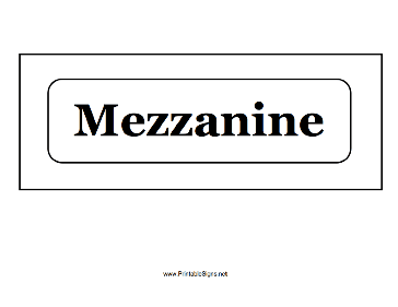 Mezzanine Floor Sign