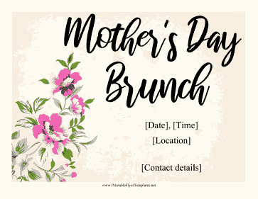 Mothers Day Brunch Flyer Sign